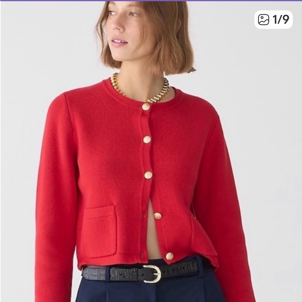 J. Crew Red Cotton Sweater